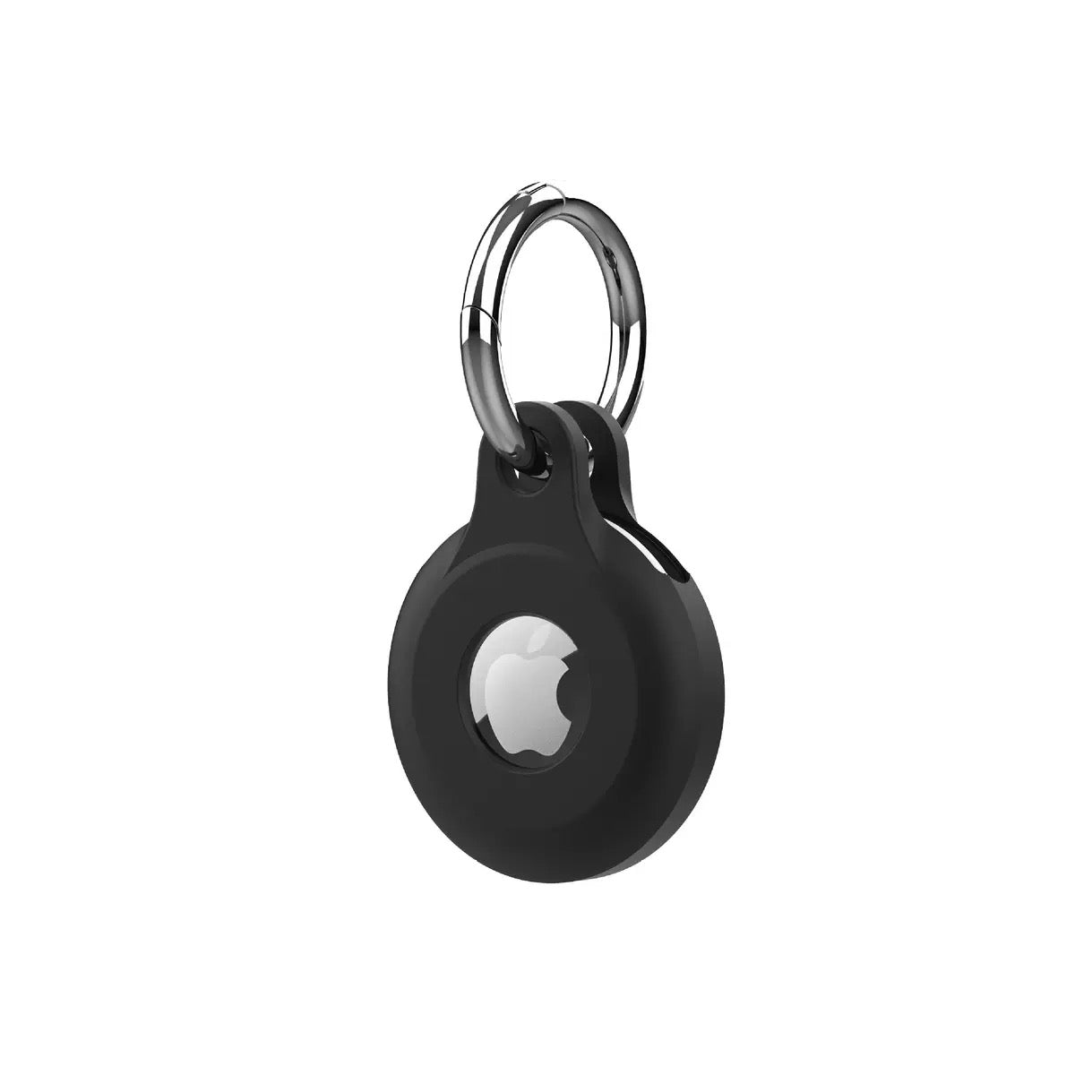 Colorful Silicone Keychain AirTag Case - Black