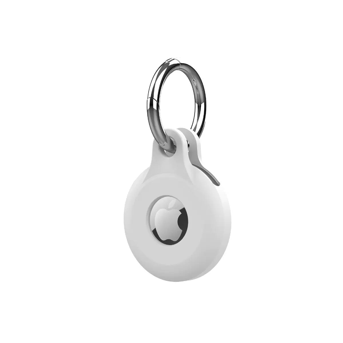 Colorful Silicone Keychain AirTag Case - White