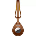 Leather Long Strap AirTag Case - Brown