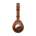 Leather Short Strap AirTag Case - Brown