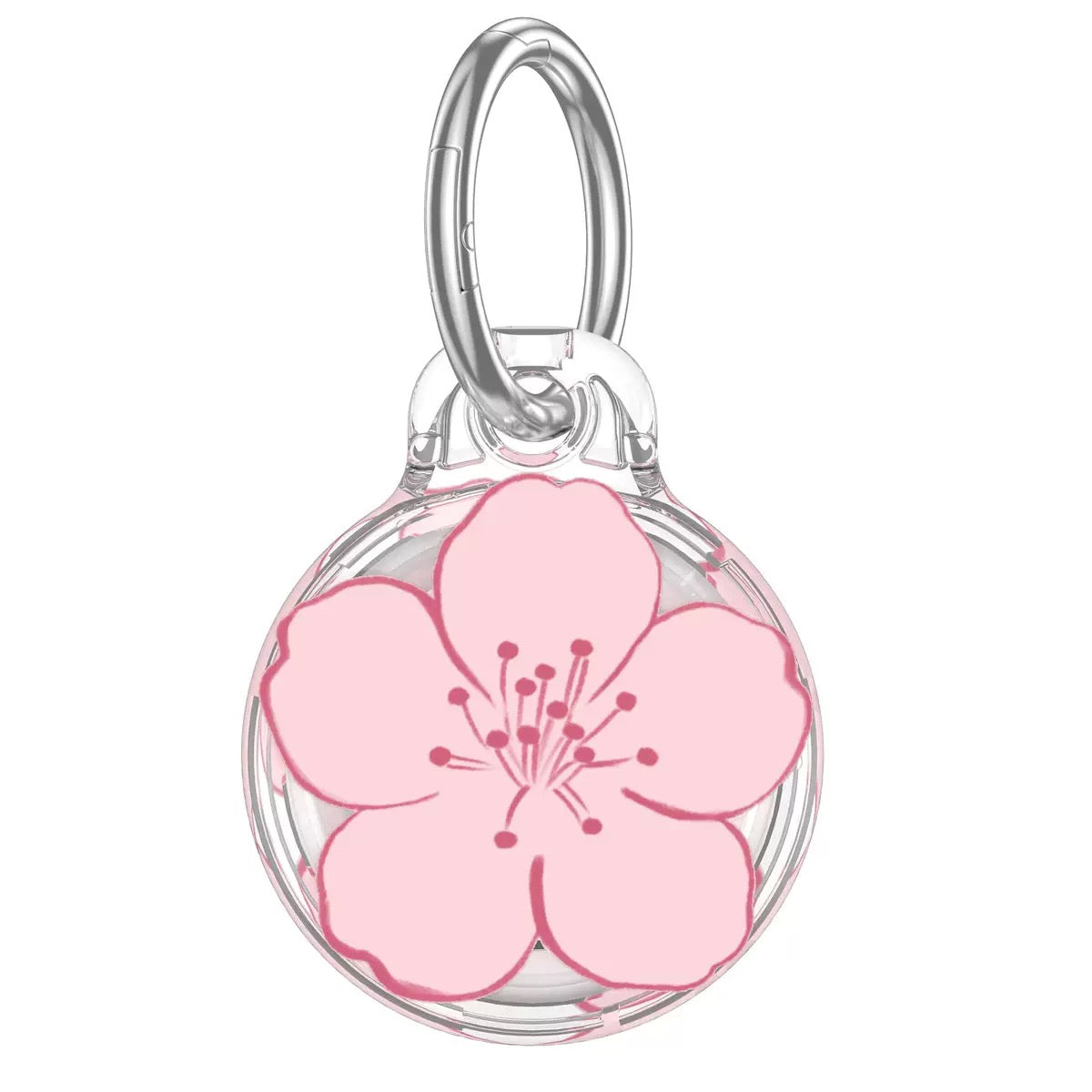 Clear Case with Art Print AirTag Case - Single Flower