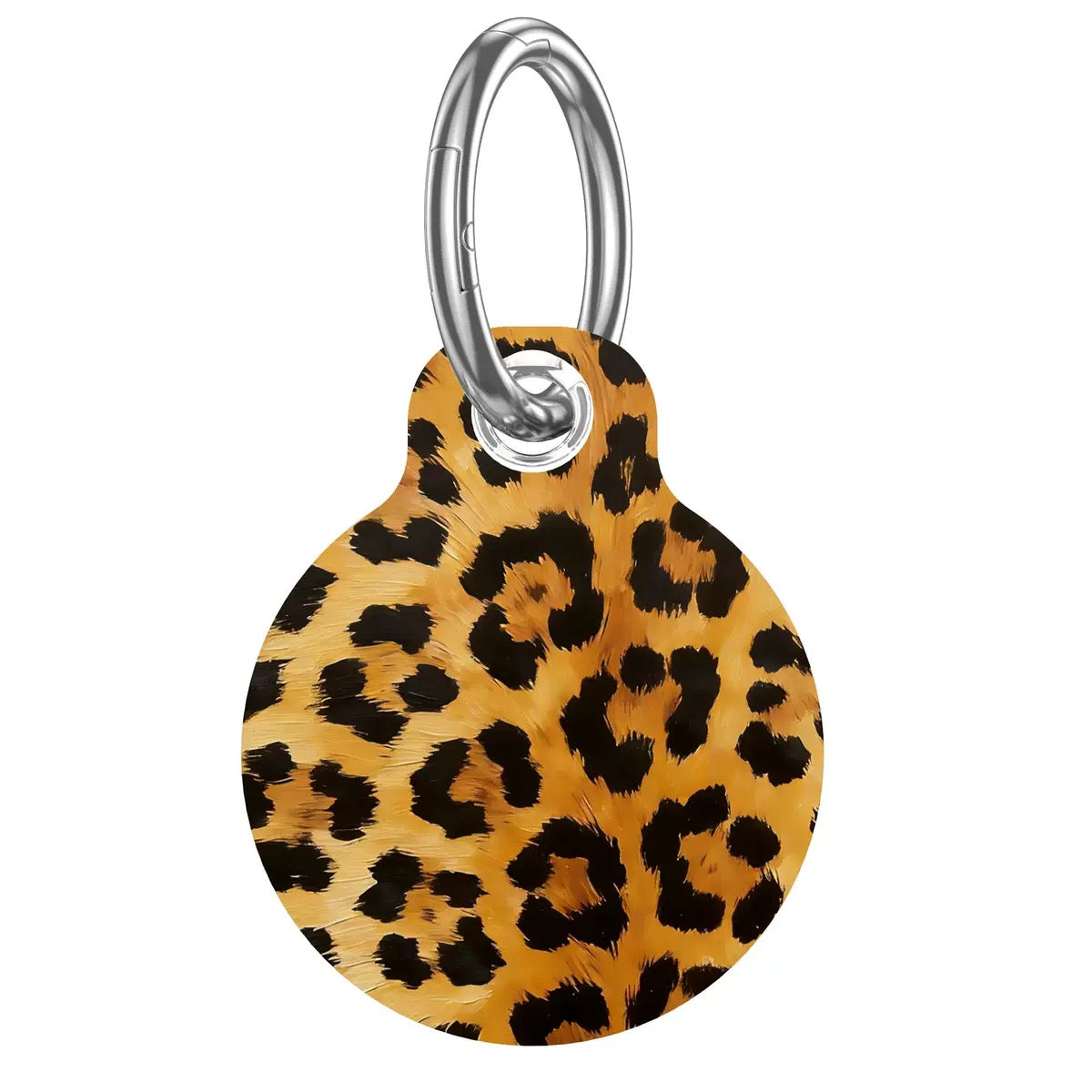 Clear Case with Art Print AirTag Case - Leopard Print