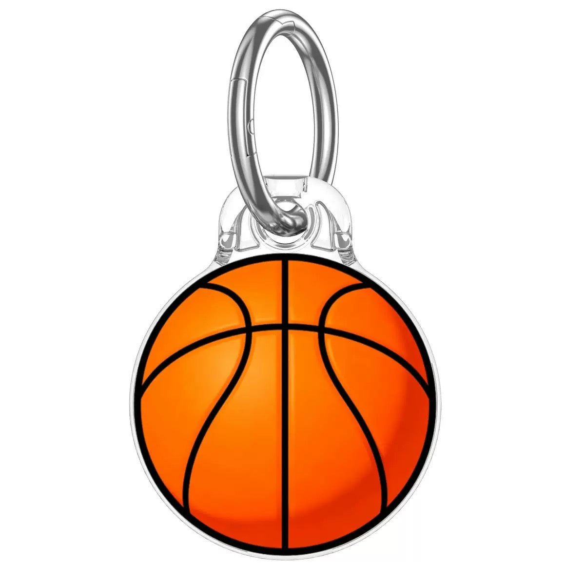 Clear Case with Art Print AirTag Case - Basketball