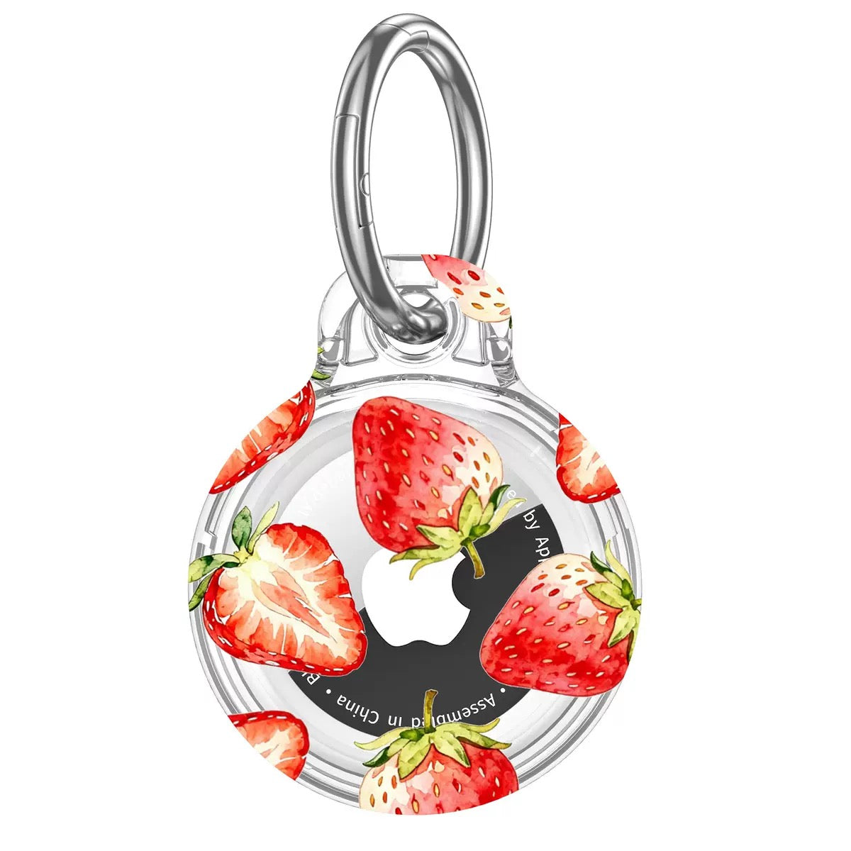 Clear Case with Art Print AirTag Case - Strawberry