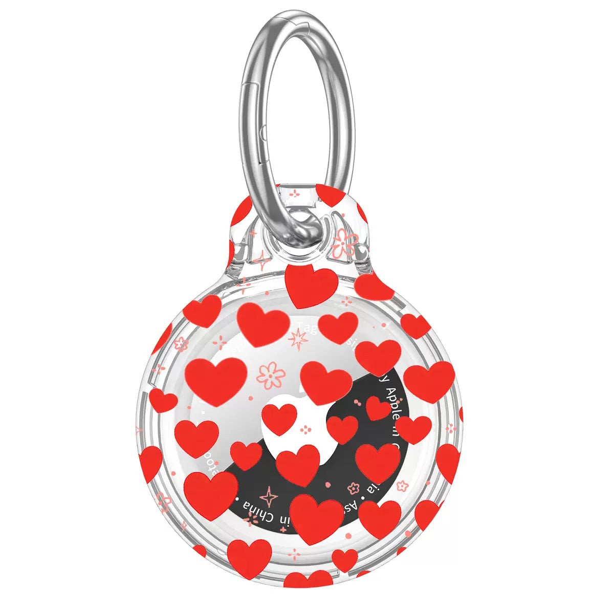 Clear Case with Art Print AirTag Case - Heart