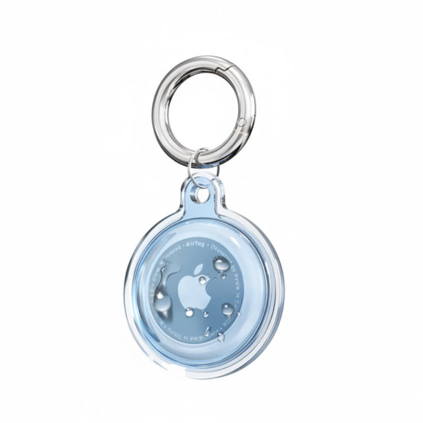Transparent Colorful AirTag Keychain Case - Transparent Blue