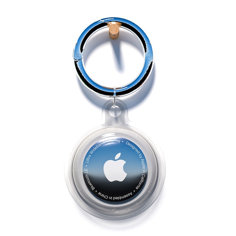 Transparent Colorful AirTag Keychain Case - Clear