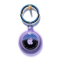 Transparent Colorful AirTag Keychain Case - Transparent Purple