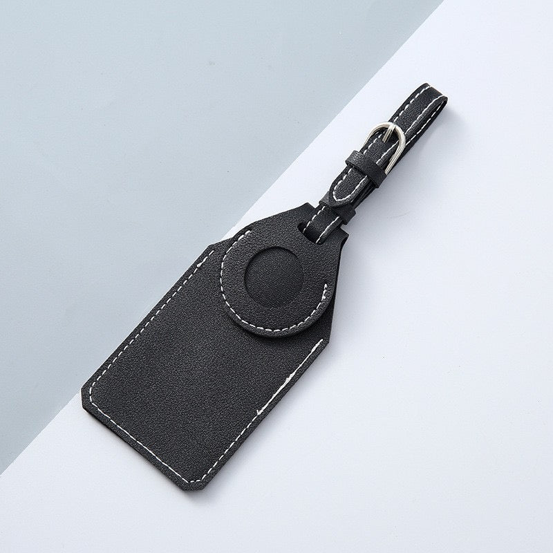 Leather Luggage Tag - Black