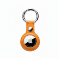 Leather Keychain AirTag Case - Orange